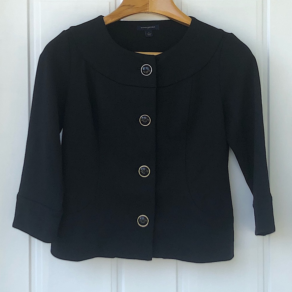 Banana Republic Factory Outlet Black Blazer No Collar S VGC